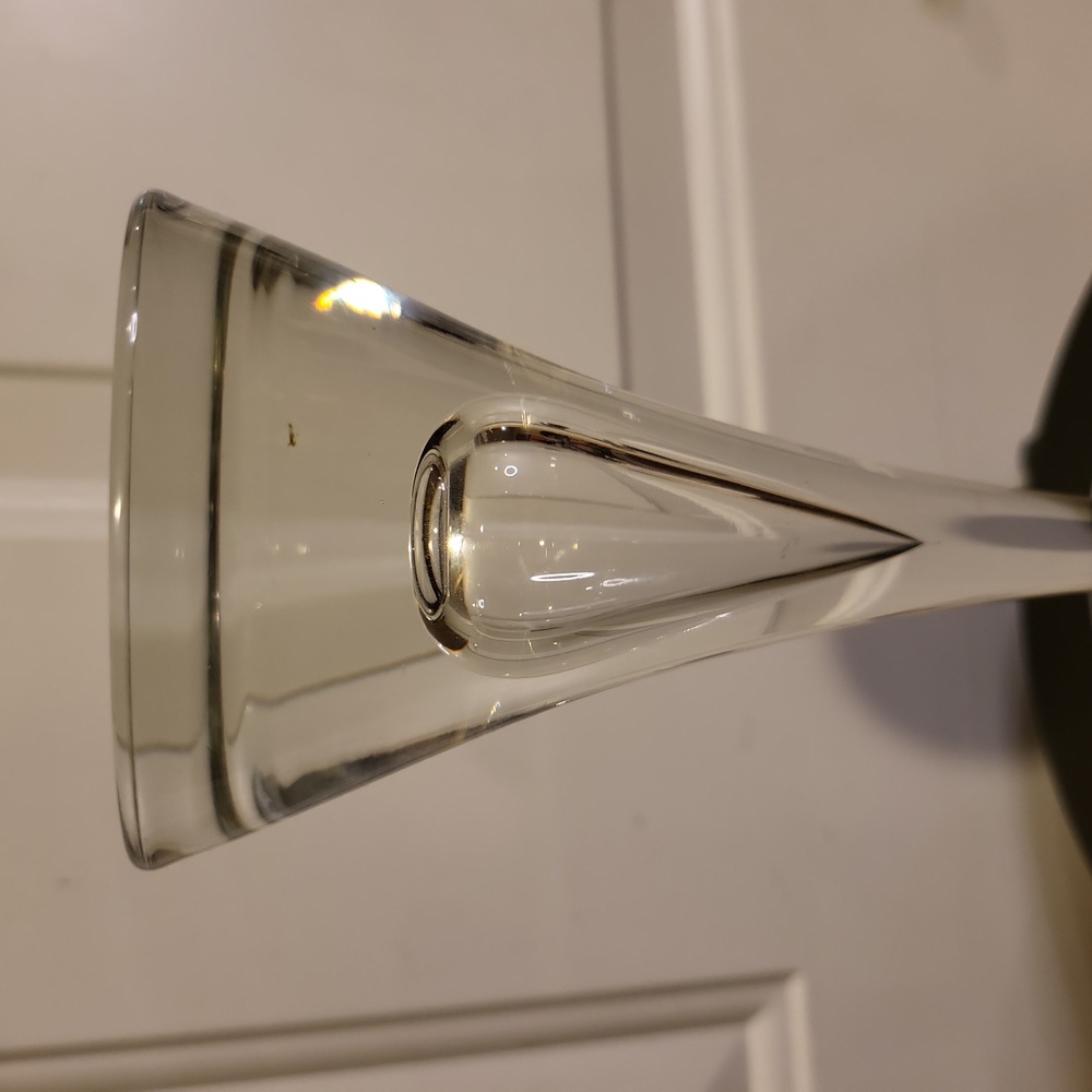 Steuben Style Teardrop Crystal Glass Compote Bowl 9" - Picture 10 of 11